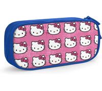 Hello Kitty Trousse À Crayons Grande Capacité Avec Double Fermeture Éclair Rose/Bleu