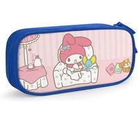 Hello Kitty ? Trousse À Stylos De Grande Capacité, Trousse À Crayons À Double Fermeture Éclair, Organisateur De Papeterie, Sac De Papeterie, Sac À Cosmétiques Rose-Bleu