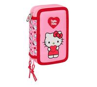 Hello Kitty - Trousse scolaire avec 37 outils inclus, trousse pour enfant, idéale pour les enfants de 5 à 14 ans, confortable et polyvalente, qualité et résistance, 12,5 x 5,5 x 19,5 cm
