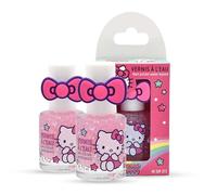 Hello Kitty Vernis Enfant à Ongles à l’Eau - Vernis à l’Eau Non Toxique pour Enfants, Facile à Enlever à l’Eau Tiède - Maquillage Enfant, Cadeau Fille Anniversaire avec Bague - 2x9 ml