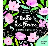 Hello les fleurs- 6 mini cartes à gratter + un bâtonnet inclus: 6 mini cartes à gratter + un bâtonnet inclus