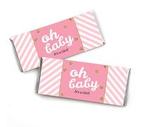 Hello Little One - Rose et Doré - Candy Bar caissettes Girl Baby Shower dragées - Lot de 24