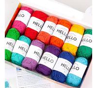 Hello Lot de 12 pelotes de fil 100% coton
