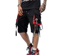 Hello MrLin Short court pour homme - Mode coréenne - Short cargo - Pantalon de travail - Pantalon de sport - Pantalon de loisirs avec poches - Pantalon de jogging d'été hip hop - Techwear Streetwear,