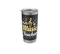 Hello Music Teacher Notes de musique e sol Gobelet isotherme en acier inoxydable double paroi