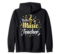 Hello Music Teacher Notes de Musique e Sol Sweat à Capuche