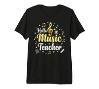 Hello Music Teacher Notes de Musique e Sol T-Shirt Haut de Gamme