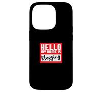 Hello My Name is Blessing in Disguise Fête d'halloween Amusante Coque pour iPhone 14 Pro