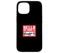 Hello My Name is Blessing in Disguise Fête d'halloween Amusante Coque pour iPhone 15