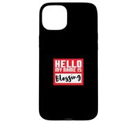 Hello My Name is Blessing in Disguise Fête d'halloween Amusante Coque pour iPhone 15 Plus