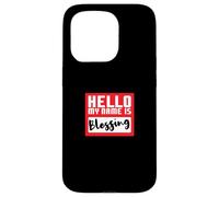 Hello My Name is Blessing in Disguise Fête d'halloween Amusante Coque pour iPhone 15 Pro