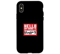 Hello My Name is Blessing in Disguise Fête d'halloween Amusante Coque pour iPhone X/XS