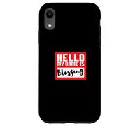 Hello My Name is Blessing in Disguise Fête d'halloween Amusante Coque pour iPhone XR