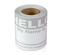 Hello my name is Stickers étiquettes Nametags visiteur Autocollant badges d'écriture sur adhésif Couleur simple Basic vierge -2-5/40,6 x 10,2 cm pouce 100 stickers étiquettes par rouleau Gray - 100 Labels Gray - 1 Roll