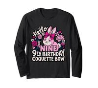 Hello Nine 9ème Anniversaire Coquette Bow Girl Bunny Manche Longue