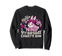 Hello Nine 9ème Anniversaire Coquette Bow Girl Bunny Sweatshirt
