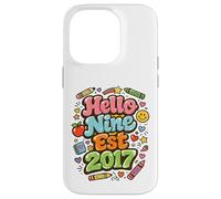 Hello Nine Est 2017 Joyeux 9e Anniversaire Fille de 9 Ans Coque pour iPhone 14 Pro