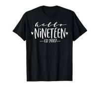 Hello Nineteen Est 2007 19th Birthday Women 19-Year-Old T-Shirt