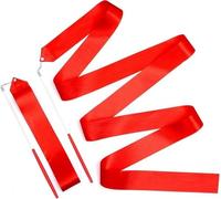Hello Orient - Ruban gymnastique rythmique 4 mètres Rouge - Bâton inclus | Ruban Satiné Danse Gymnastique enfant ou adulte | Accessoire GR initiation, danse, twirling, entraînement artistique