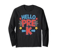 Hello Pre-K Preschool Squad Spider Back to School First Day Manche Longue