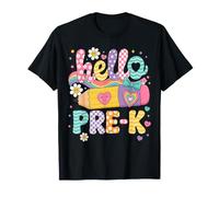 Hello Pre-K Rainbow Pencil Bow Back to School Girls T-Shirt