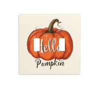 Hello Pumpkin On Light Cream Minimaliste Double Gang Toggle Plaque murale Décoration d'interrupteur Taille standard - 11,4 x 11,4 cm