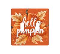 Hello Pumpkin On Orange Double Gang Toggle Plaque murale Interrupteur Décor Taille standard - 11,4 x 11,4 cm