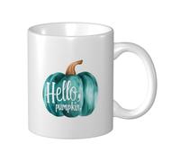 Hello Pumpkin Tasse en céramique simple minimaliste Bleu sarcelle clair 325 ml
