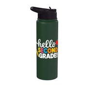Hello Second Grade Team 2nd Grade Back to School Teacher Kid Stainless Steel Insulated Water Bottle