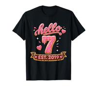 Hello Seven Sweet Cookie Seventh Birthday Est 2025 Party T-Shirt