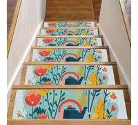 Hello Spring (1) tapis d'escalier antidérapant 76,2 x 20,3 cm pour marches en bois, tapis d'escalier pour enfants et chiens