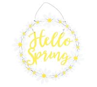 Hello Spring Couronne de marguerites à suspendre - Parfait pour accueillir la saison printanière fraîche