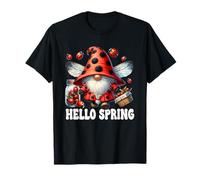Hello Spring Gnome For Women Ladybug Mom Who Loves Ladybugs T-Shirt