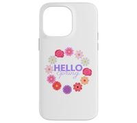 Hello Spring Sunny Sun Flower Femme Pâques Fête des Mères Amour Coque pour iPhone 14 Pro Max