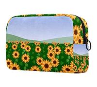 Hello-Spring Trousse de toilette pour femme Motif tournesol, Multicolore 09, 18.5x7.5x13cm/7.3x3x5.1in, Trousse de beauté