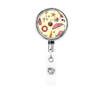 Hello Summer Beach Sign Porte-Badge Rétractable Reel Clip Id Card Holder forNurse Student Office Worker