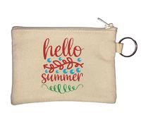 Hello Summer Porte-clés avec logo de police écrit à la main Beige