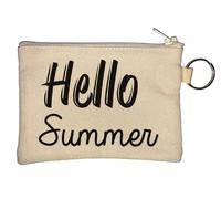 Hello Summer Porte-clés avec slogan de police Beige