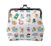 Hello Summer Porte-monnaie en cuir synthétique Motif chat