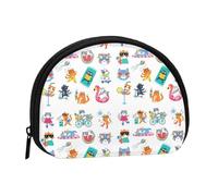 Hello Summer Porte-monnaie en forme de chat mignon pour femme, petit porte-monnaie