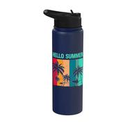 Hello Summer - Soleil, mer et sable - Vacances d'été pour le surf Stainless Steel Insulated Water Bottle