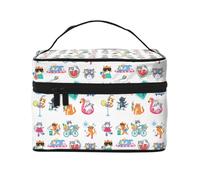 Hello Summer Trousse de maquillage motif chat mignon pour femme, trousse de toilette, grande trousse de maquillage de voyage