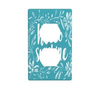 Hello Sunshine On Aqua Leaf Couvercle d'interrupteur décoratif 1 Gang Plaque murale pour cuisine salle de bain Taille 7 x 11,4 cm