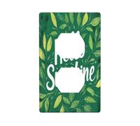 Hello Sunshine On Green Leaf Couvercle d'interrupteur décoratif 1 gang Plaque murale pour cuisine salle de bain Taille 7 x 11,4 cm