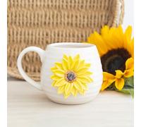 Hello Sunshine Rounded Mug with 3D Sunflower