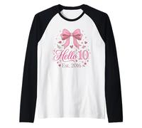Hello Ten Est 2016 Nœud Coquette 10ème Anniversaire Fille 4 Manche Raglan