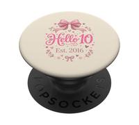 Hello Ten Est 2016 Nœud Coquette 10ème Anniversaire Fille PopSockets PopGrip Adhésif