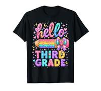 Hello Third Grade Rainbow Pencil Bow Back to School Girls T-Shirt
