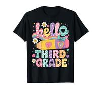 Hello Third Grade Rainbow Pencil Bow Back to School Girls T-Shirt