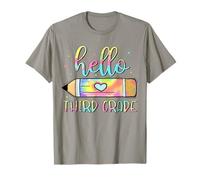 Hello Third Grade Tie Dye Crayon pour Enseignant élève 3e année T-Shirt